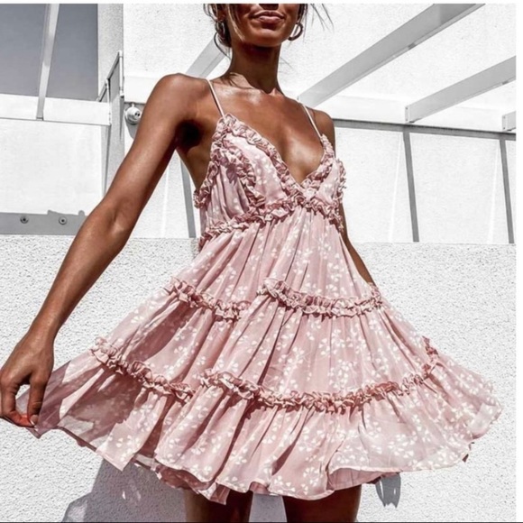 Ruffle Trim Floral Cami Dress - Picture 1 of 11